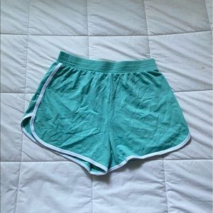 teal/white shorts